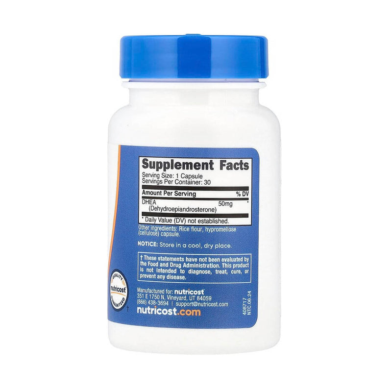 Încărcați imaginea în vizualizatorul Galerie, DHEA (Suport Hormonal), 50 mg, Nutricost, 30 Capsule
