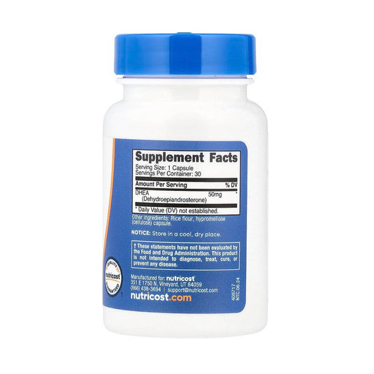 DHEA (Suport Hormonal), 50 mg, Nutricost, 30 Capsule