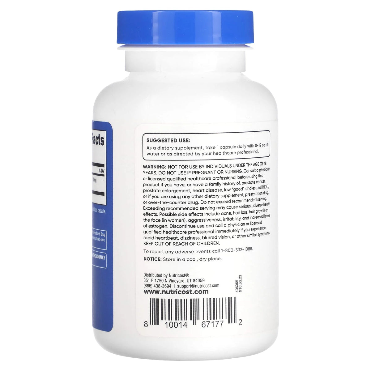 DHEA (Suport Hormonal), 100 mg, Nutricost, 240 Capsule