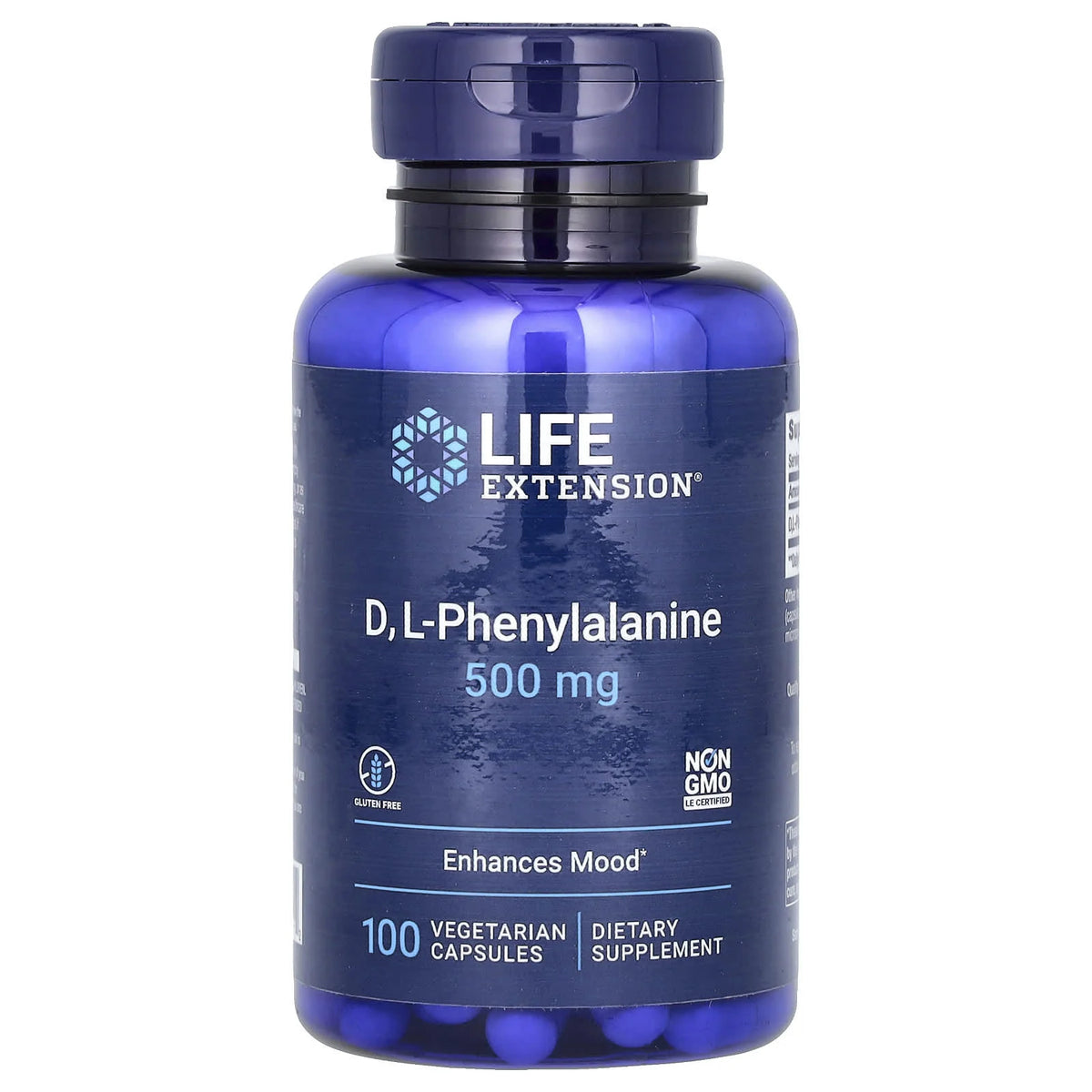 DL-Phenylalanine (Focus și Stare de Bine) 500 mg, Life Extension, 100 capsule