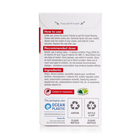 DLux D3000 + K2 Vitamin Oral Spray, BetterYou, 12 ml