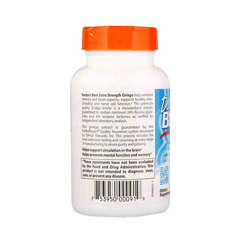 Încărcați imaginea în vizualizatorul Galerie, Extra Strength Ginkgo, 120mg, (Ginkgo Biloba), Doctor&#39;s Best, 120 capsule
