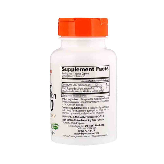 High Absorption CoQ10 with BioPerine, Doctor's Best, 60 Veggie Caps