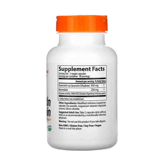 Quercetin with Bromelain (Antioxidant), Doctor's Best, 180 capsule