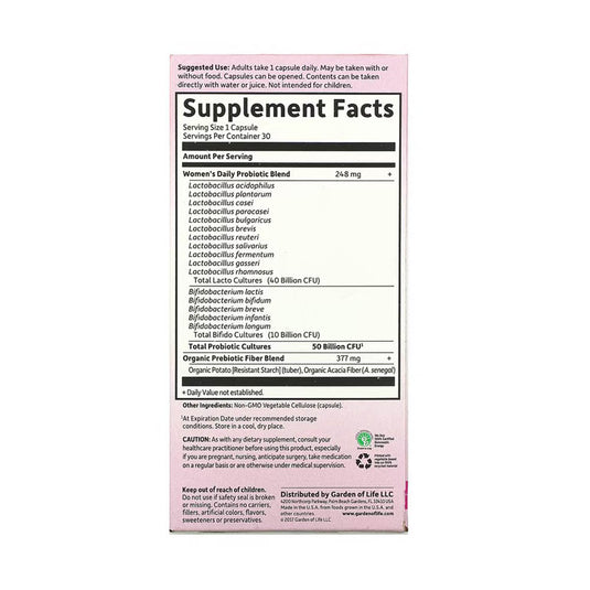 Dr. Formulated Probiotics, Once Daily Women's 50 Billion, Garden of Life, 30 capsule