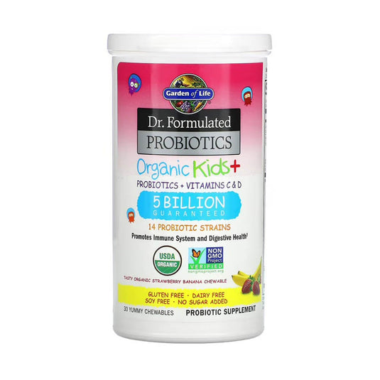 Dr. Formulated Probiotics, Organic Kids +, Garden of Life, 30 drajeuri