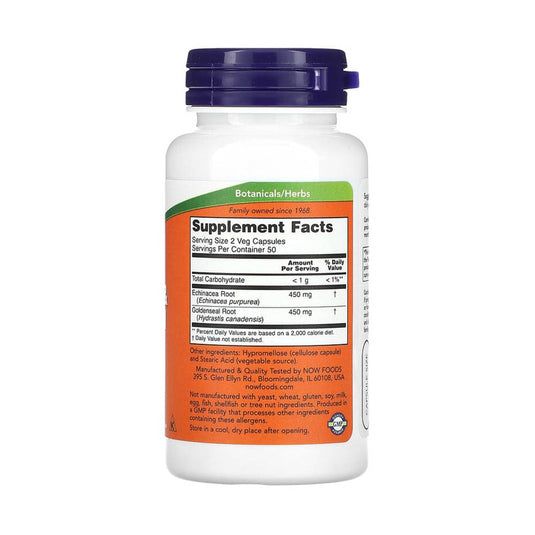 Echinacea & Goldenseal Root, 225 mg, Now Foods, 100 capsule