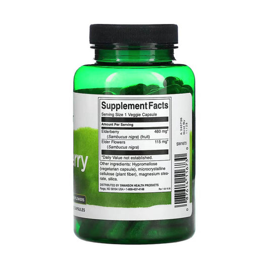 Elderberry (Fructe și Flori de Soc), Swanson, 120 capsule SW1673
