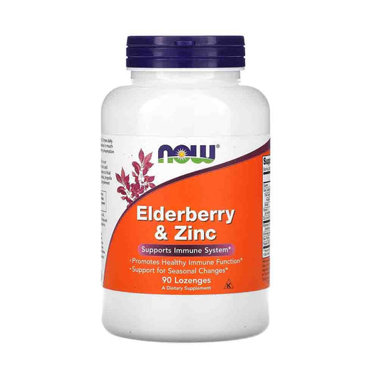 Elderberry & Zinc (Extract Fructe Soc), Now Foods, 90 tablete masticabile
