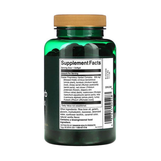 Essiac Eight Herb Complex, 398mg, Swanson, 120 softgels SWU548