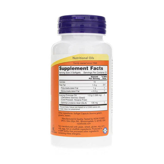 Evening Primrose Oil (Ulei de Primula), 500mg, Now Foods, 100 softgels