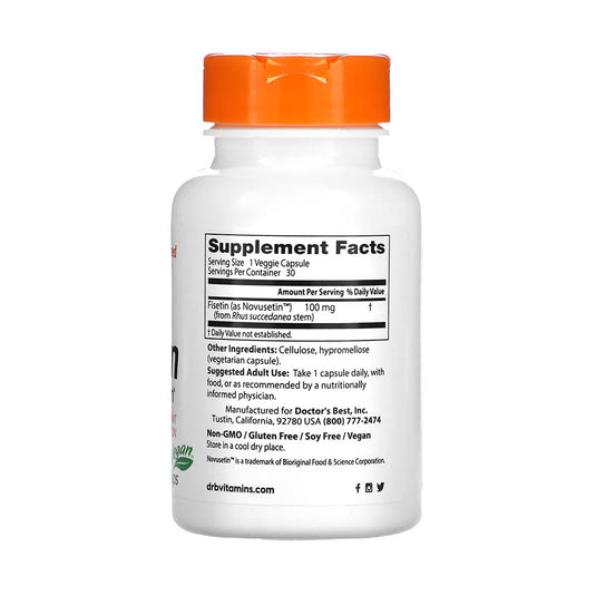 Fisetin with Novusetin (Flavonoid) 100 mg, Doctor's Best, 30 capsule