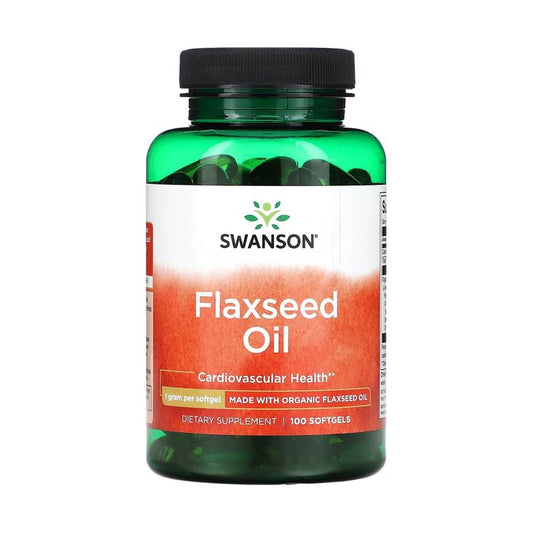 Flaxseed Oil Organic (Ulei Seminte de in), 1000mg, Swanson, 100 Softgels SWE001