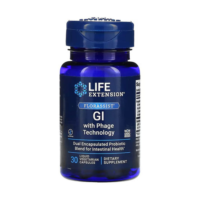 Florassist GI Probiotic Blend, 15 Billion, Life Extension, 30 capsule lichide