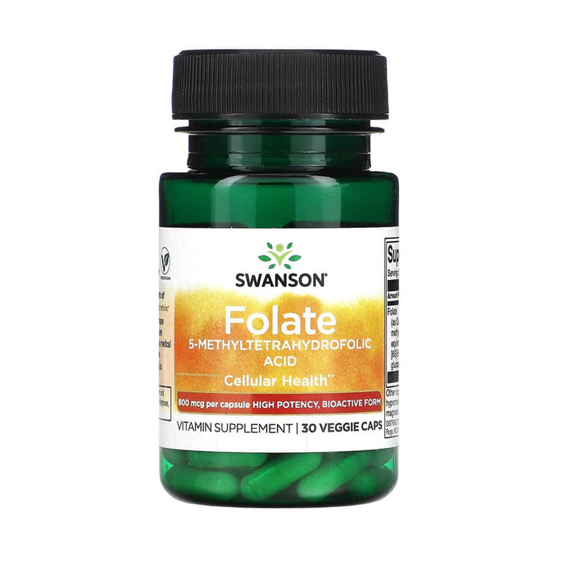 Încărcați imaginea în vizualizatorul Galerie, Folate (5-Methyltetrahydrofolic Acid), 680 mcg, Swanson, 30 capsule SWU758
