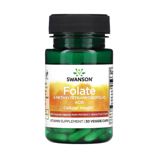 Folate (5-Methyltetrahydrofolic Acid), 680 mcg, Swanson, 30 capsule SWU758