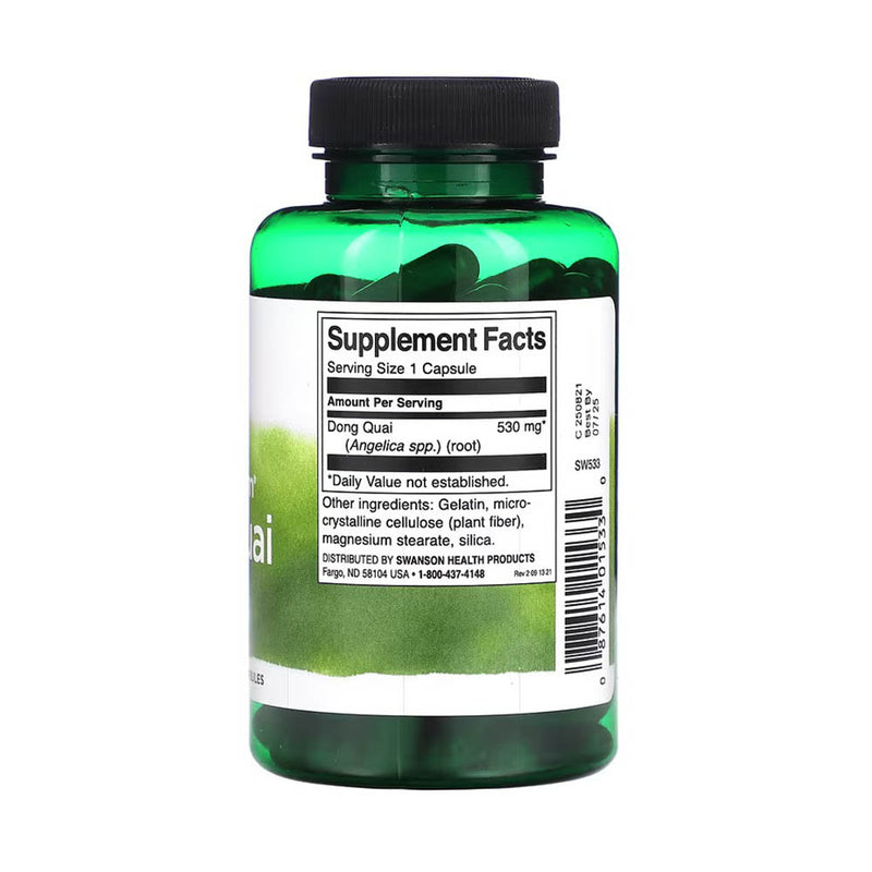 Încărcați imaginea în vizualizatorul Galerie, Dong Quai (Ginsengul Feminin) 530 mg, Swanson, 100 capsule SW533
