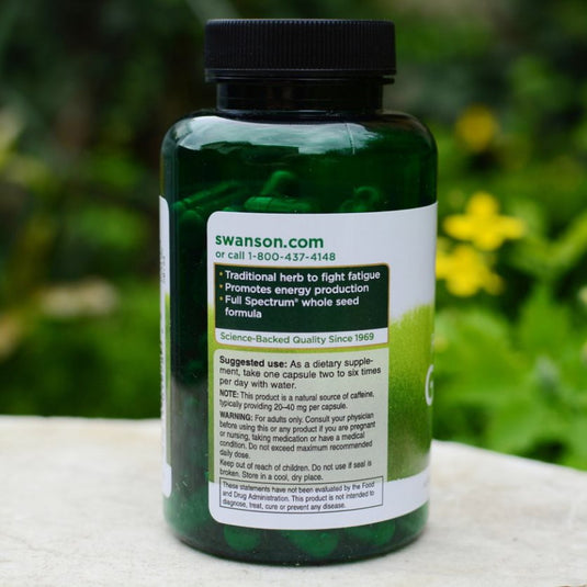 Full Spectrum Guarana, 500mg, Swanson, 100 capsule SW978