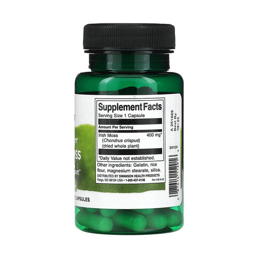 Irish Moss (Licheni Irlandezi), 400 mg, Swanson, 60 capsule SW1291