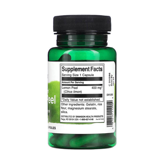 Full Spectrum Lemon Peel, 400 mg, Swanson, 60 capsule SW1290