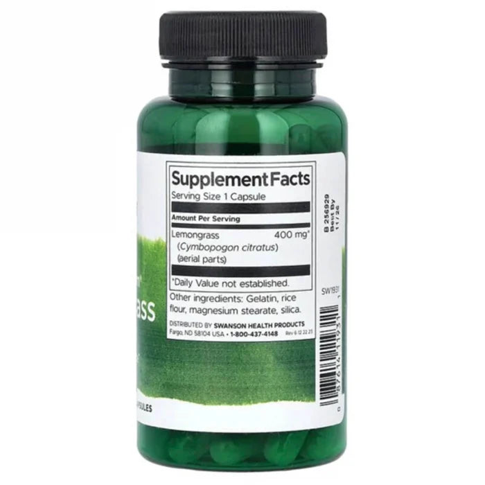 Full Spectrum Lemongrass, 400 mg, Swanson, 60 capsule SW1931
