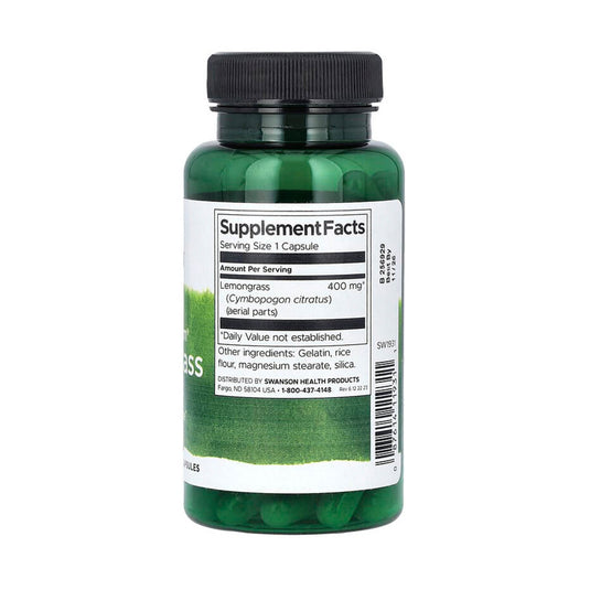 Full Spectrum Lemongrass, 400 mg, Swanson, 60 capsule SW1931