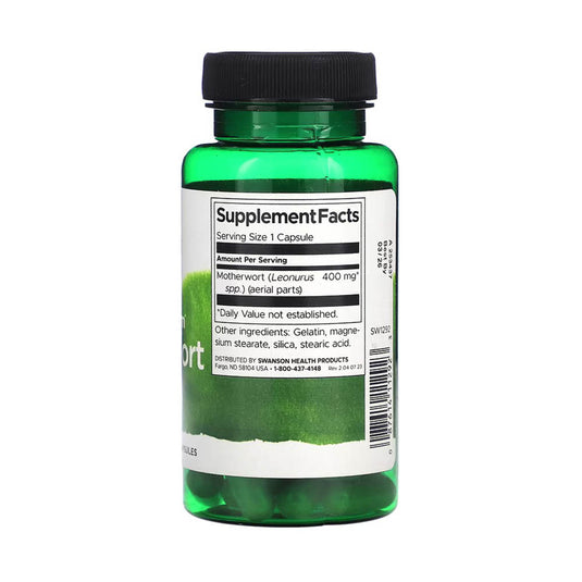 Motherwort (Talpa Gâștei), 400 mg, Swanson, 60 capsule SW1292