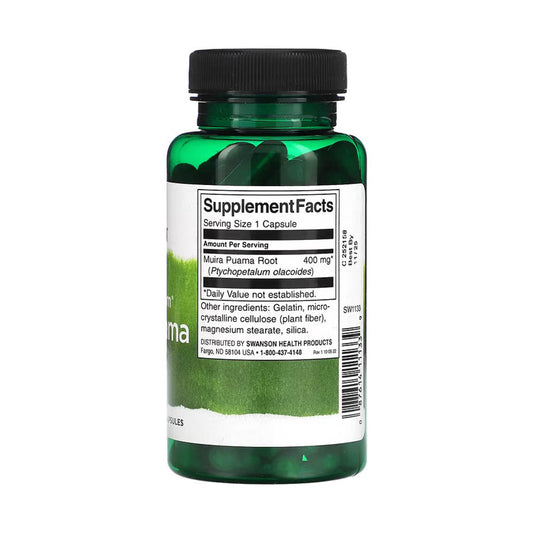 Full Spectrum Muira Puama Root, 400mg, Swanson, 90 capsule SW1133