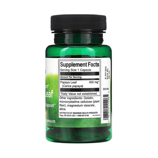 Full Spectrum Papaya Leaf, 400 mg, Swanson, 60 capsule SW1496