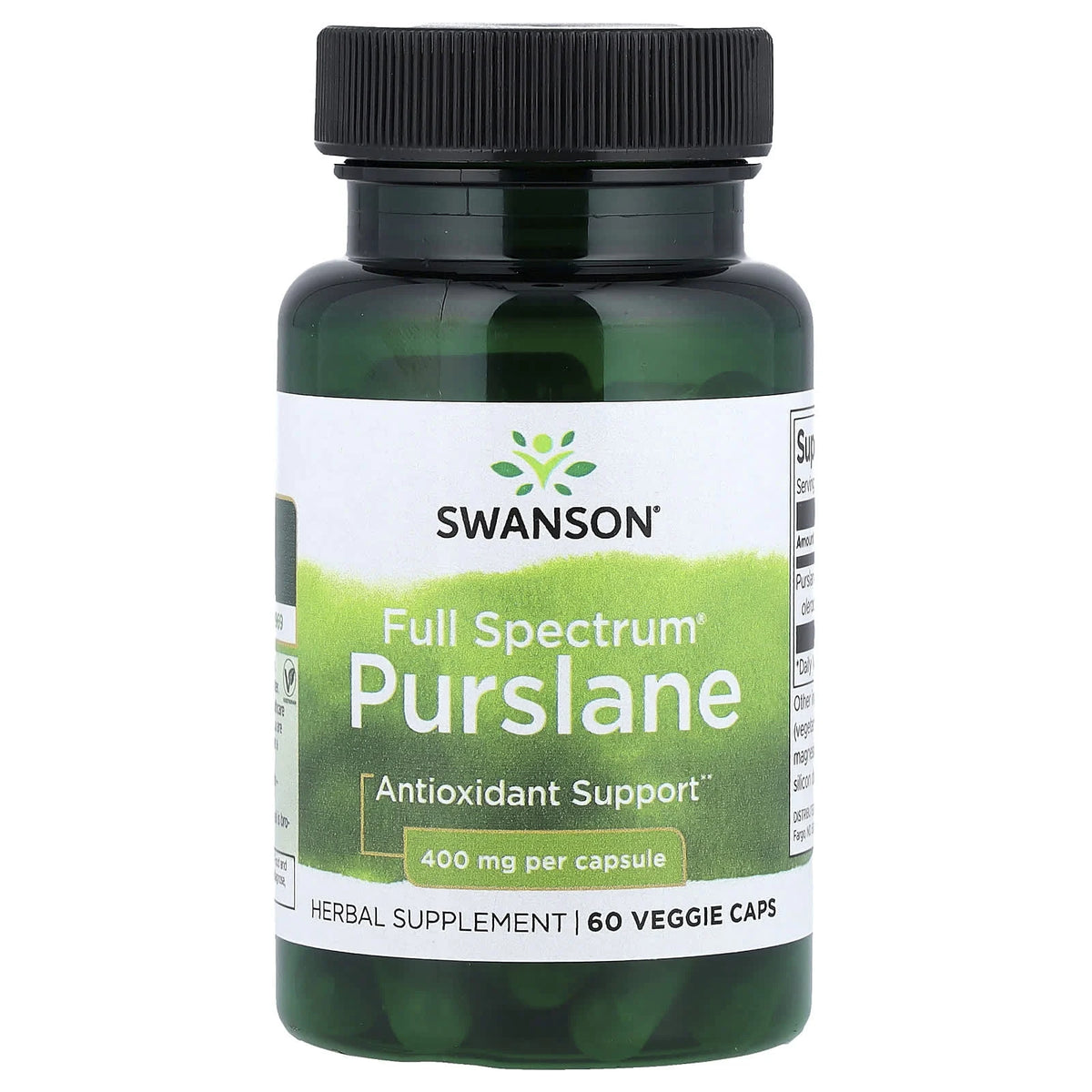 Full Spectrum Purslane (Iarbă Grasă), 400 mg, Swanson, 60 capsule SW1612