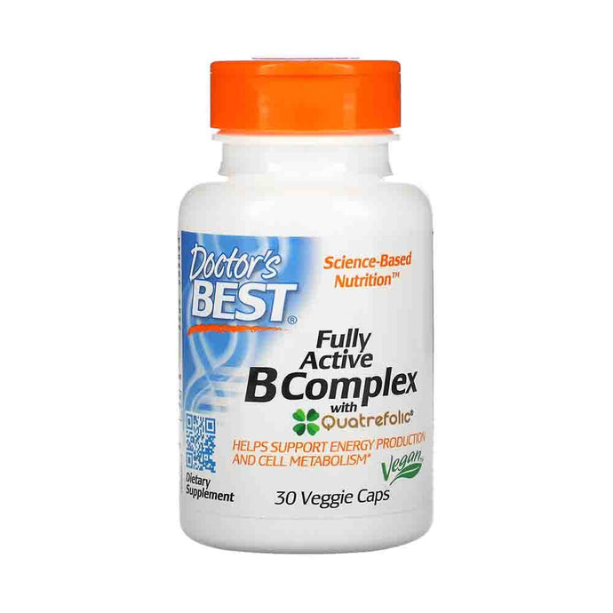 Fully Active B Complex with Quatrefolic, Doctor's Best, 30 capsule