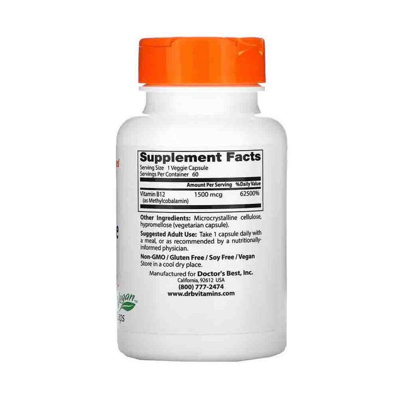 Încărcați imaginea în vizualizatorul Galerie, Fully Active B12, 1500mcg, Doctor&#39;s Best, 60 capsule
