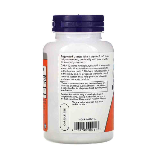 GABA with Vitamin B6, 500mg, Now Foods, 100 capsule