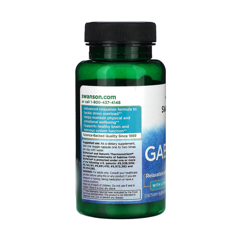 Încărcați imaginea în vizualizatorul Galerie, GABAplex with L-Tyrosine &amp; L-Theanine, Swanson, 60 capsule SWU938
