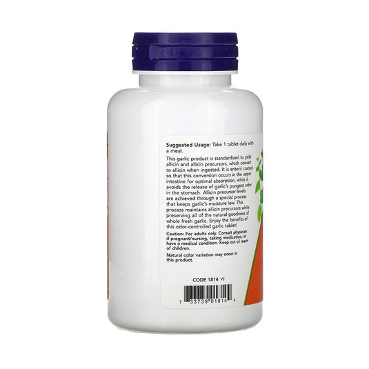 Garlic 5000 (Usturoiul fără Miros), NOW Foods, 90 tablete