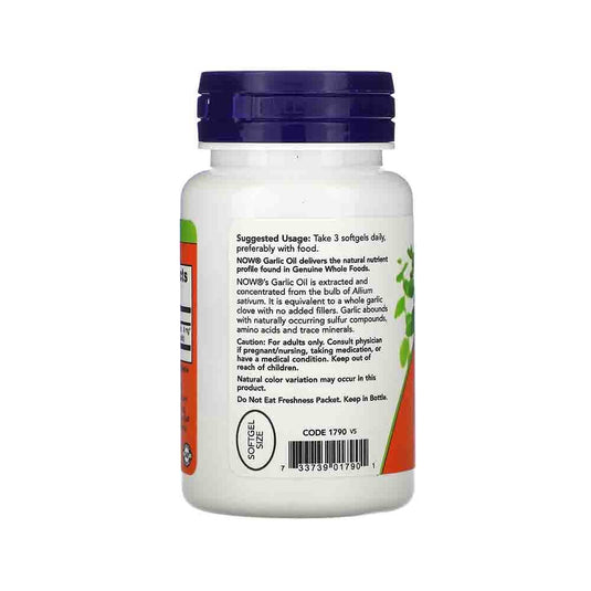 Garlic Oil (Ulei de Usturoi) 1500mg, Now Foods, 100 softgels