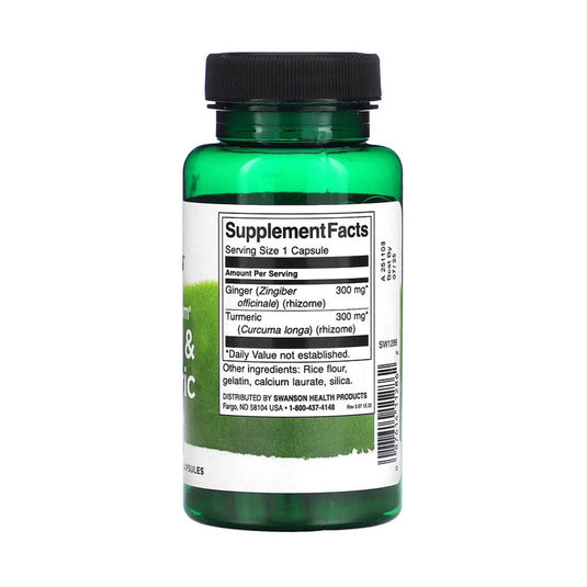 Ginger & Turmeric Full Spectrum, 300mg, Swanson, 60 capsule SW1286