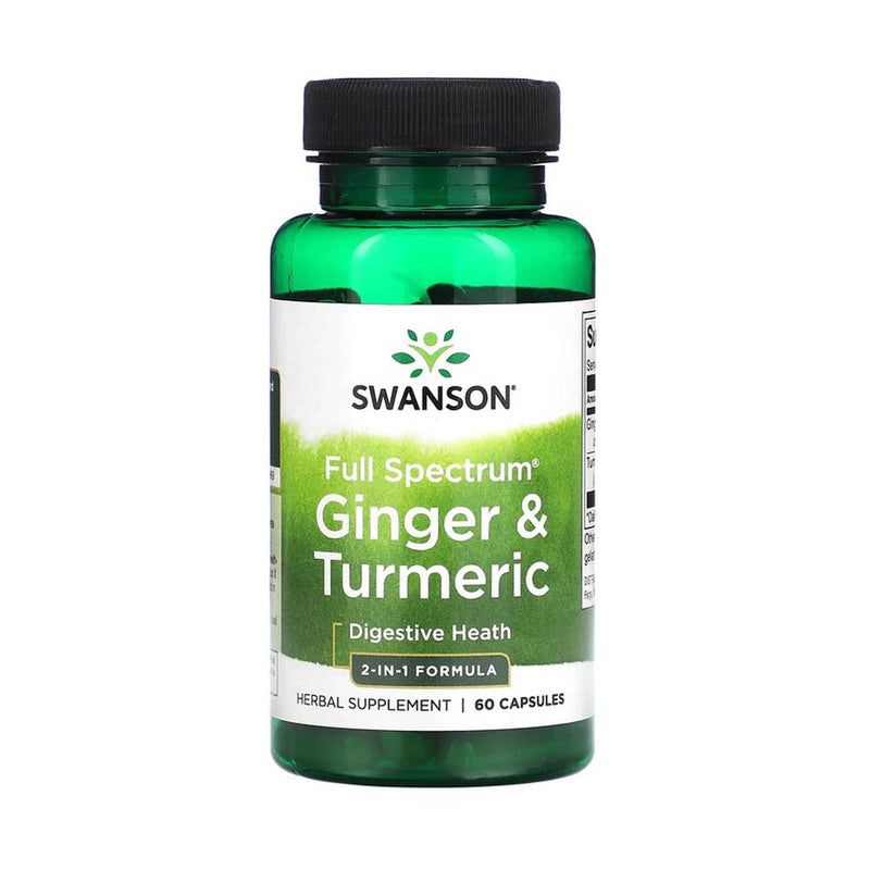 Încărcați imaginea în vizualizatorul Galerie, Ginger &amp; Turmeric Full Spectrum, 300mg, Swanson, 60 capsule SW1286
