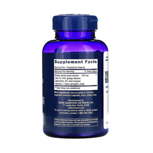 Ginkgo Biloba, Certified Extract, 120 mg, Life Extension, 365 capsule