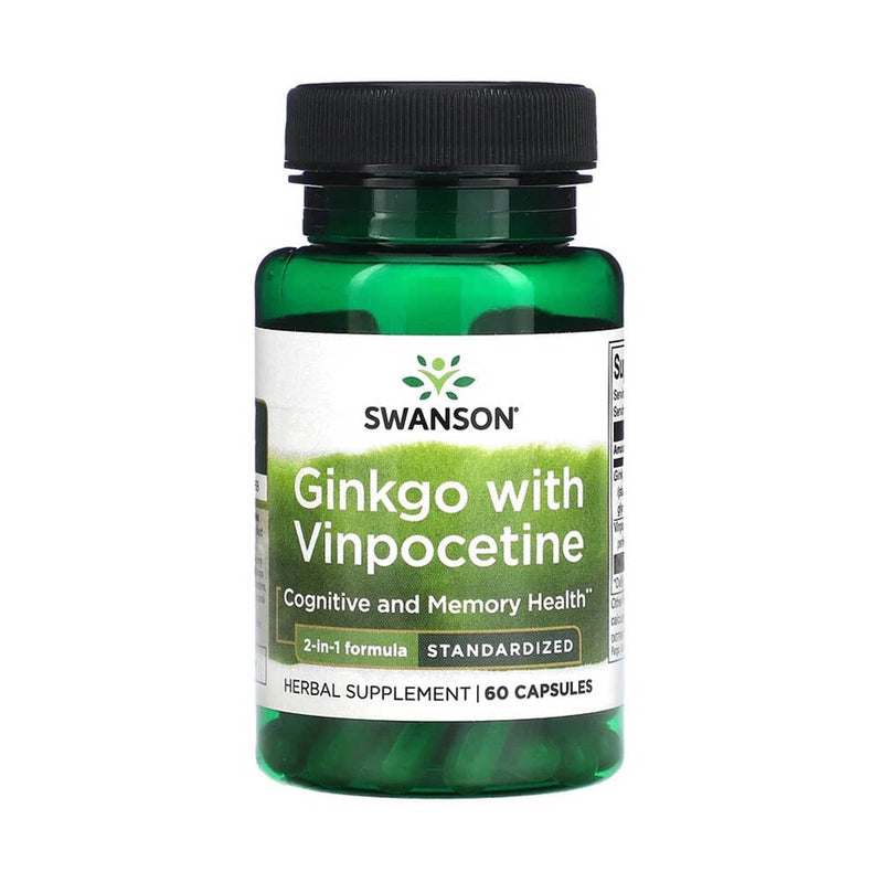 Încărcați imaginea în vizualizatorul Galerie, Ginkgo with Vinpocetine Extract, Swanson, 60 capsule SWH074
