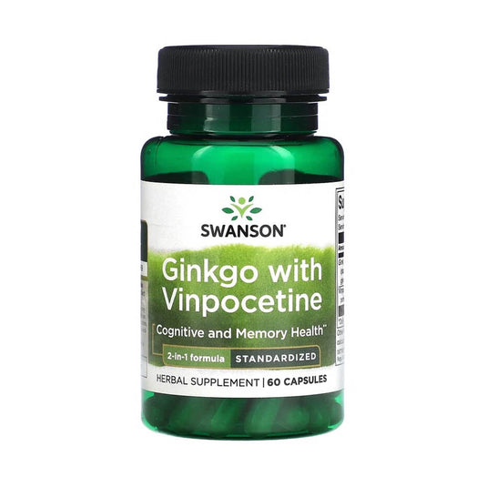 Ginkgo with Vinpocetine Extract, Swanson, 60 capsule SWH074