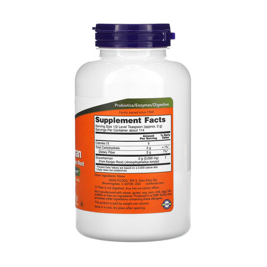 Glucomannan, Pure Powder (Fibre Solubile), Now Foods, 227 g