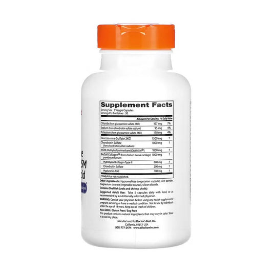 Glucosamine Chondroitin MSM + Hyaluronic Acid, Doctor's Best, 150 capsule