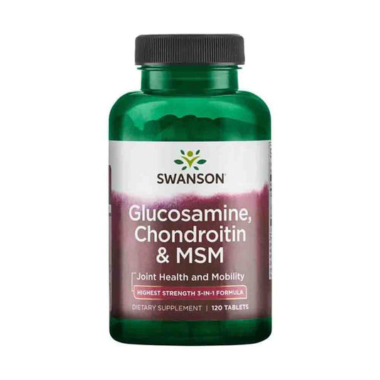 Glucosamine, Chondroitin & MSM 3-in-1 Formula, Swanson, 120 tablete SW1009