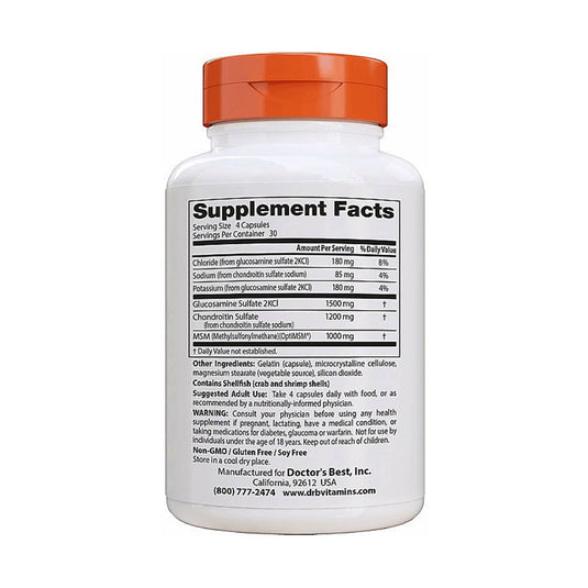 Glucosamine Chondroitin MSM with OptiMSM, Doctor's Best, 120 capsule