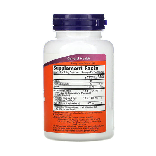 Glucozamină & Condroitină si MSM, (Articulatii) Now Foods, 90 capsule