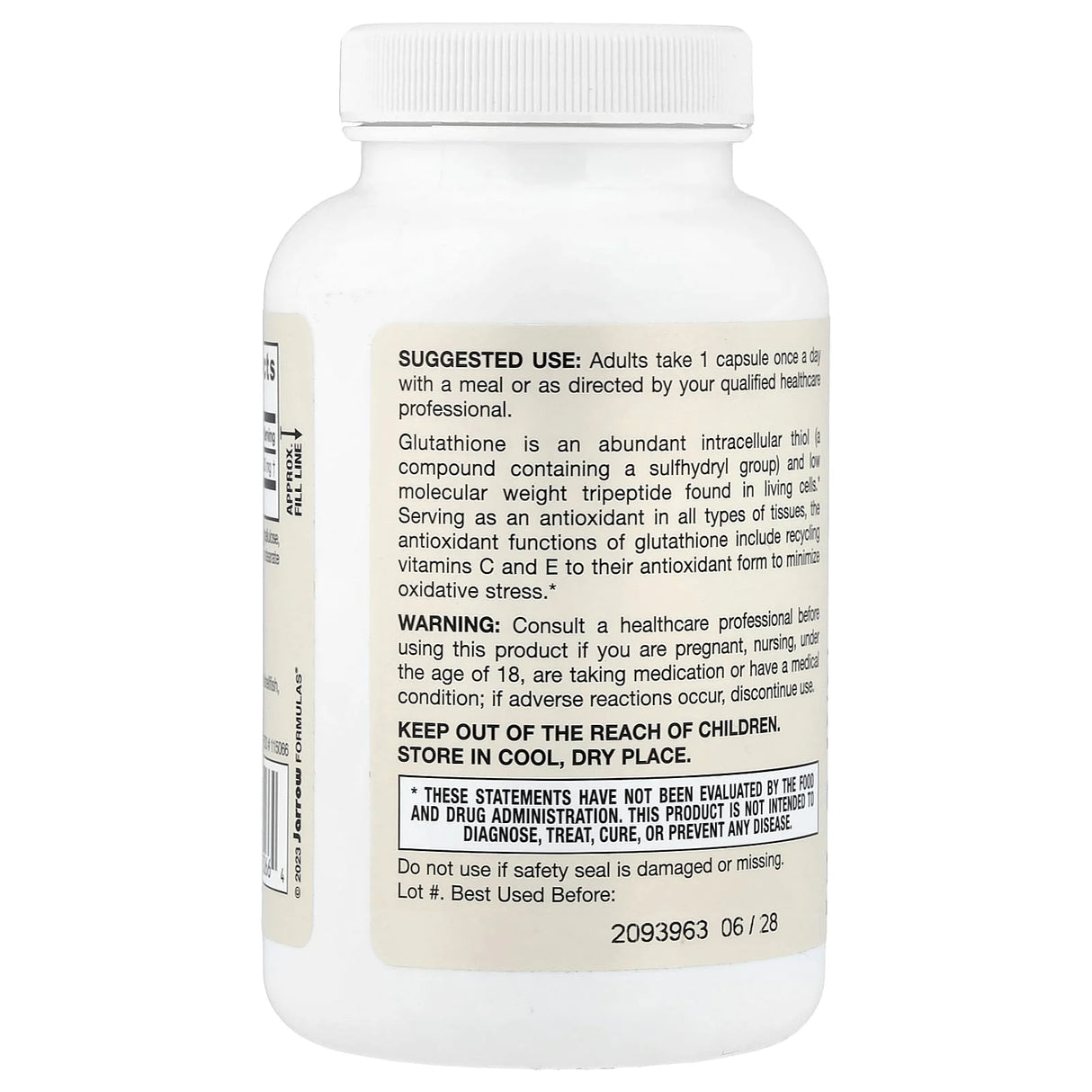 Glutathione Reduced, 500 mg, Jarrow Formulas 120 capsule