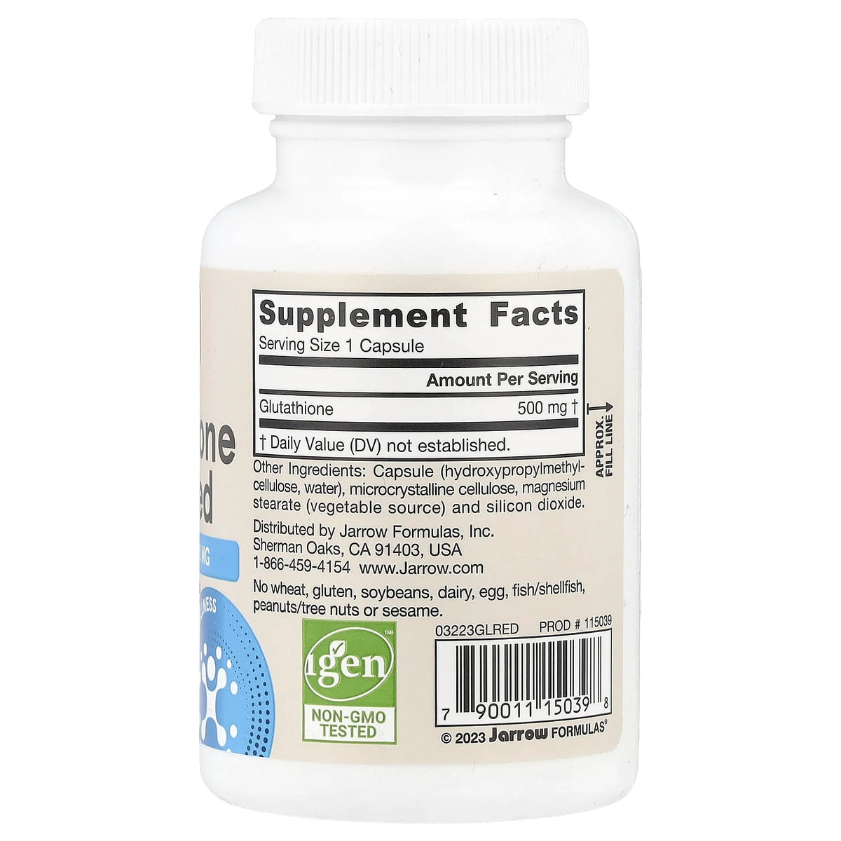 Glutathione Reduced, 500 mg, Jarrow Formulas 60 capsule