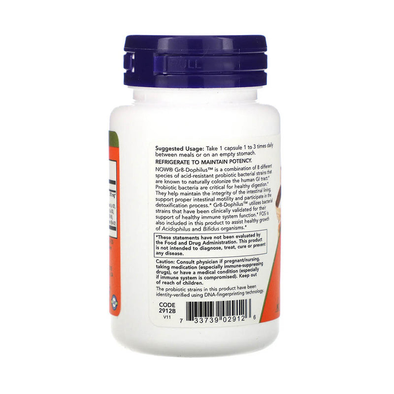Încărcați imaginea în vizualizatorul Galerie, Gr8-Dophilus 8 Strains &amp; 4 Billion, Now Foods, 60 capsule
