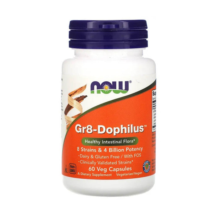 Gr8-Dophilus 8 Strains & 4 Billion, Now Foods, 60 capsule